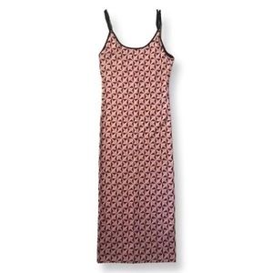 Zara Women’s Pink Geometric Jacquard Midi Dress - Size S